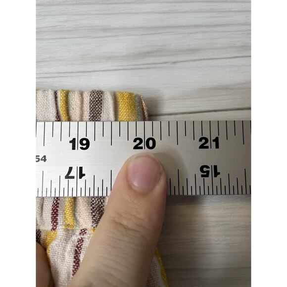 Naturals d&co Pants Womens XL Striped Linen Blend Drawstring Wide Leg Pockets - Picture 4 of 10